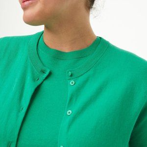 NWT J.Crew Cotton Cardigan and Shell Top Set Size: S Color: EMERALD ISLAND